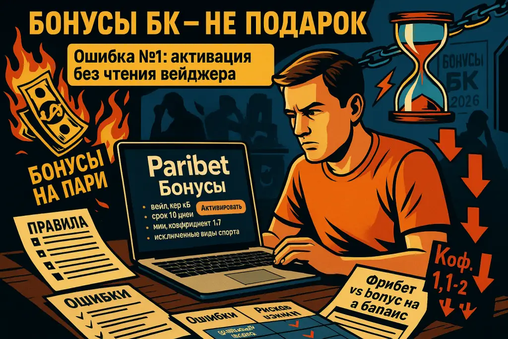 Типовые ошибки и как их обойти: бонусы БК