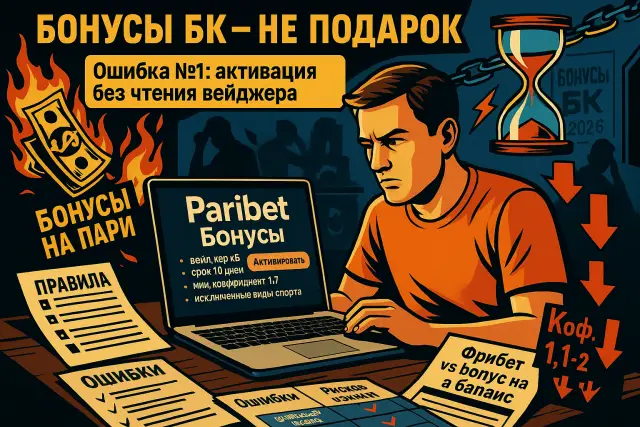 Типовые ошибки и как их обойти: бонусы БК